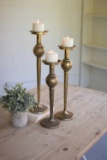 Kalalou Set Of Three Metal Candle Stands CLL2294