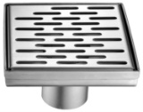 ALFI brand Square Stainless Steel Shower Drain With Groove Holes ABSD55C-BSS