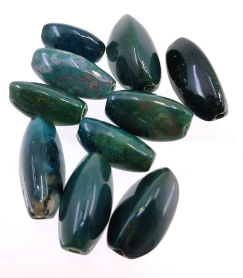 Guatemalan Jadeite Beads, Blue Jade Bead Collection