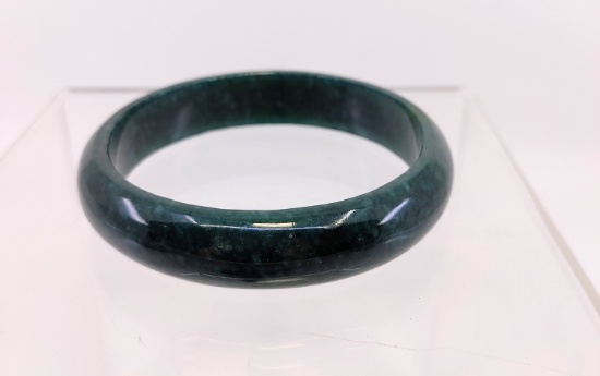 Guatemalan Jadeite Bangle Bracelet, Blue Jade