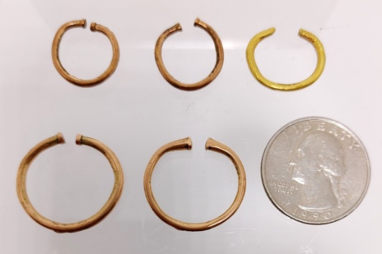 Collection of Pre-Columbian Gold Tairona Nose Rings
