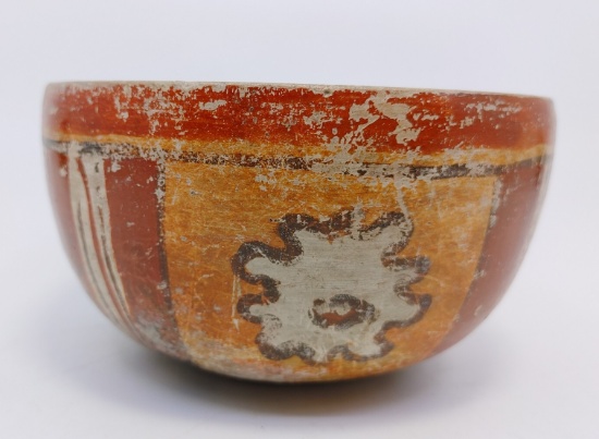 Pre-Columbian Mayan Polychrome Clay Bowl