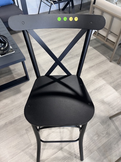 Aluminum Bar Stool Powder Coated with A Black Finish To Be Picked Up In The Hialeah Warehouse