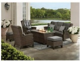 Member's Mark Newcastle 6-Piece Patio Deep Seating Set with Fire Pit - Smoke