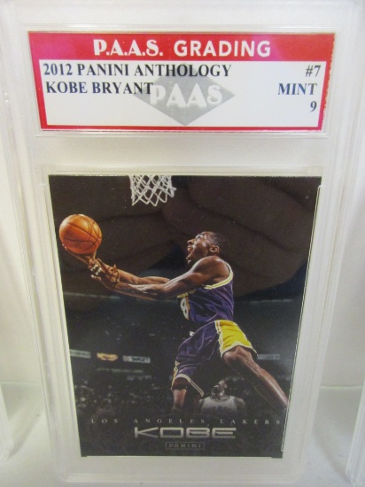 Kobe Bryant LA Lakers 2012 Panini Anthology #7 graded PAAS Mint 9