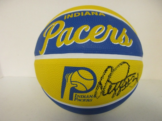 Reggie Miller of the Indiana Pacers signed autographed mini logo basketball PAAS COA 635