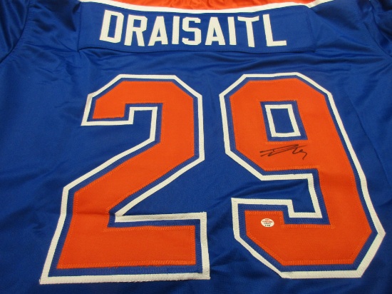 Leon Draisaitl of the Edmonton Oilers signed autographed hockey jersey PAAS COA 448