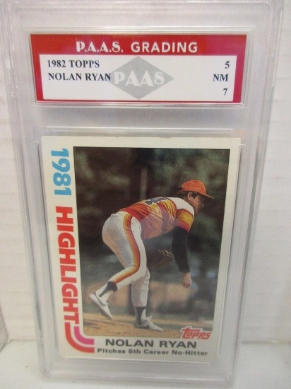 Nolan Ryan Astros 1982 Topps #5 graded PAAS NM 7