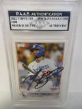 Mookie Betts of the LA Dodgers signed autographed slabbed sportscard PAAS Holo 102