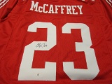 Christian McCaffrey of the San Francisco 49ers signed autographed football jersey PAAS COA 496