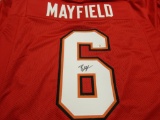 Baker Mayfield of the Tampa Bay Buccaneers signed autographed football jersey PAAS COA 840