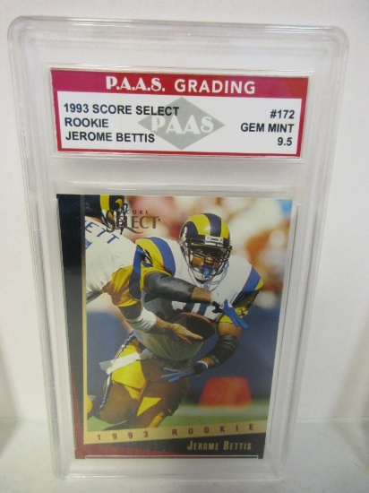 Jerome Bettis Rams 1993 Score Select ROOKIE #172 graded PAAS Gem Mint 9.5