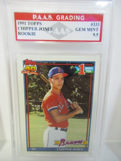 Chipper Jones Atlanta Braves 1991 Topps ROOKIE #333 graded PAAS Gem Mint 9.5