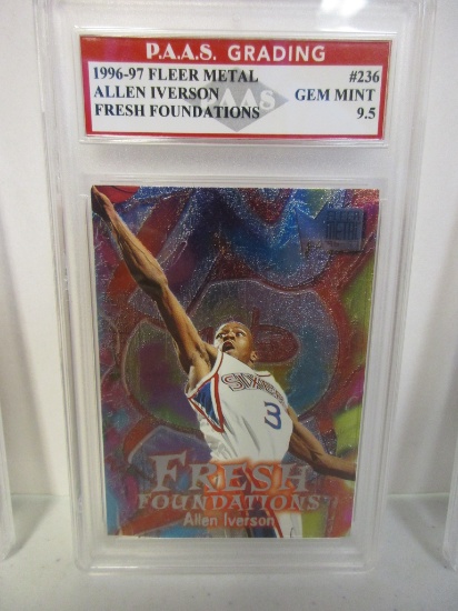 Allen Iverson 76ers 1996-97 Fleer Metal Fresh Foundations #236 graded PAAS Gem Mint 9.5
