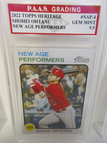 Shohei Ohtani Angels 2022 Topps Heritage New Age Performers #NAP-4 graded PAAS Gem Mint 9.5