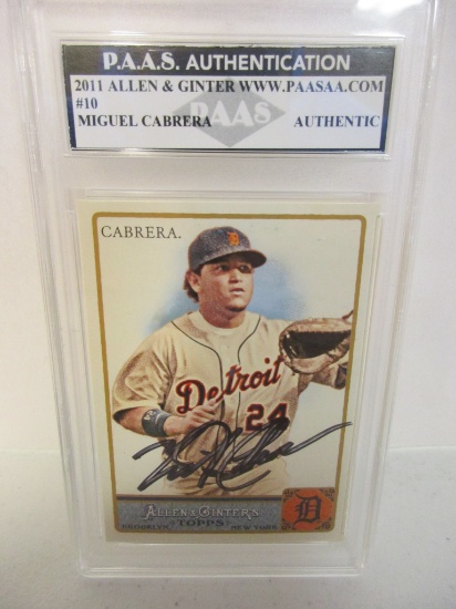 Miguel Cabrera of the Detroit Tigers signed autographed slabbed sportscard PAAS Holo 107