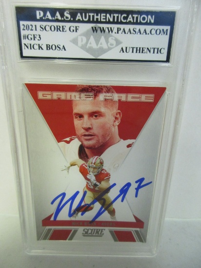 Nick Bosa of the San Francisco 49ers signed autographed slabbed sportscard PAAS Holo 037