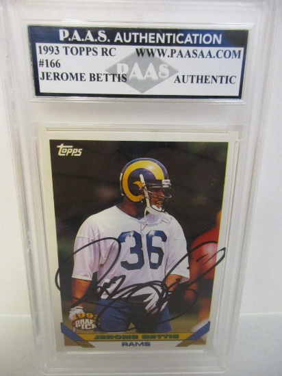 Jerome Bettis of the LA Rams signed autographed slabbed sportscard PAAS Holo 586