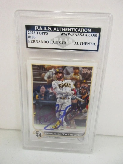 Fernando Tatis Jr of the SD Padres signed autographed slabbed sportscard PAAS Holo 910