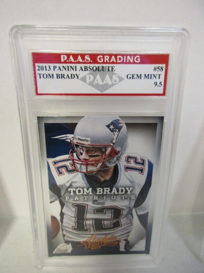Tom Brady Patriots 2013 Panini Absolute #58 graded PAAS Gem Mint 9.5
