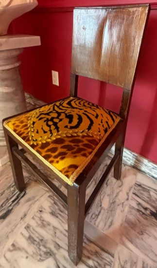 Versace Fabric Cushioned Wood Chair