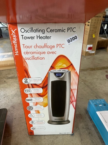 Homebasix Oscillating Ceramic Ptc Tower Heater (like new)