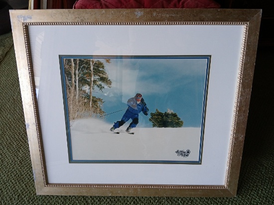 Man Skiing in Decorative Frame