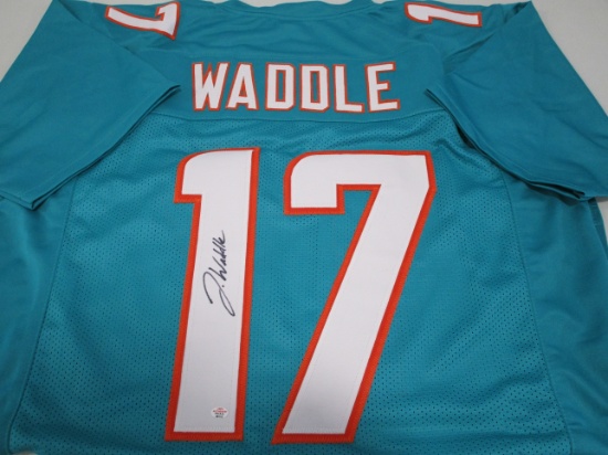 Jaylen Waddle of the Miami Dolphins signed autographed teal football jersey PAAS COA 115