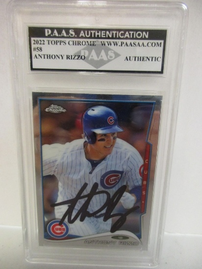 Anthony Rizzo of the Chicago Cubs signed autographed slabbed sportscard PAAS COA 146