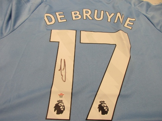 Kevin De Bruyne of Manchester City signed autographed soccer jersey PAAS COA 558