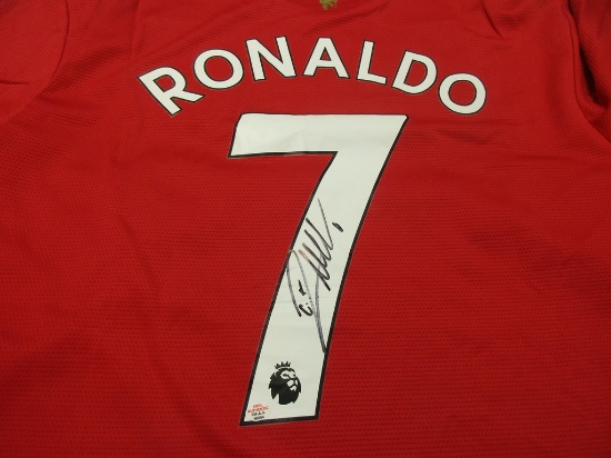 Cristiano Ronaldo of Manchester United signed autographed soccer jersey ...