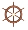 Modern and Unique Inspired Customary Styled Wood Brass Ship Wheel Home Decor