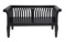 Mahogany Wood Bench Brown Curved Back Arm Rests Furniture Decor 37758