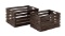 GwG Outlet Set of 2 Wood Wine Crate in Rustic Brown Finish 50219
