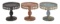 Set of 3 Metal Stands Antiqued Colors of Black Red Blue Patio Decor 50480