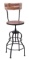 Adjustable Height Bar Chair Round Seat High Back Rest Bar Decor 55925