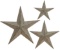 Trendy Set of 3 Star Sculptures Patina Green Color Sizes Wall Home Decor 75686