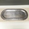 India Handicrafts Stainless Steel Hammered Oval Tray With Silver Finish 13232