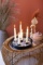 Kalalou Round Iron Black Platter With Six Taper Candle Holders NZR1064