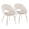 Lumisource Metro Gold Metal And Cream Velvet Set Of 2 Chair CH-METRO AU+VCR2