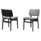 Armen Living Lima Gray Wood Set Of 2 Dining Chairs In Black Finish LCLMSIGRBL