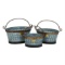 Galvanized Metal Basket Set 3 16