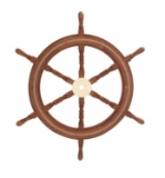 Modern and Unique Inspired Customary Styled Wood Brass Ship Wheel Home Decor