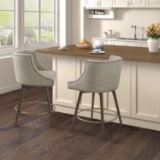 Madison Park Transitional Mateo Swivel Counterstool With Grey Multi MP104-0944