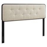 Modway Collins Tufted Twin Fabric And Wood Headboard MOD-6232-BLK-BEI