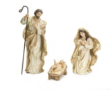Melrose Resin Set Of 3 Holy Family With White And Gold Finish 72577DS
