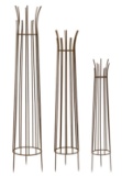 Melrose Metal Set Of 3 Obelisks With Brown And Black Finish 78696DS