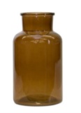 Melrose Glass Set Of 2 Vase With Brown Finish 82382DS