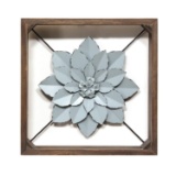 Stratton Home Decor Blue Framed Metal Flower S21054