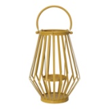 Stratton Home Decor Yellow Metal Lantern S30874